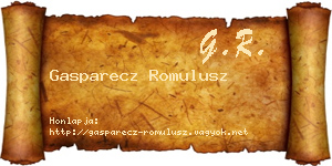Gasparecz Romulusz névjegykártya